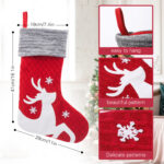 1Pc Personalized Snowflake Christmas Stocking, Custom Knit Red Christmas Stocking with White Cuff, Large Holiday Stocking for Family Fireplace Christmas Decor - Image 3