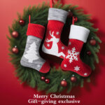 1Pc Personalized Snowflake Christmas Stocking, Custom Knit Red Christmas Stocking with White Cuff, Large Holiday Stocking for Family Fireplace Christmas Decor - Image 4
