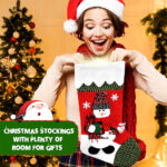 1PC  Personalized Christmas Stocking - Snowman Design - Embroidered Name - Large 18.5inch, Traditional Red and Green, Family Holiday Season Decor - Image 3