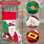 1PC Personalized Christmas Stockings – 18.5” Embroidery Custom Christmas Stockings with Names, Burlap Plaid Stockings Xmas Decor Gifts for Family Kids Holiday Party, 1-Pack Choose Any Styles - Image 3