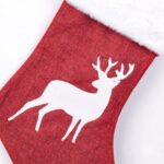 1PC Christmas stocking decorative sock, soft classic red and white fireplace/cloak hanging, family holiday Christmas party decoration, snowflake tree deer design - Image 5