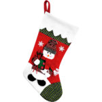 1PC  Personalized Christmas Stocking - Snowman Design - Embroidered Name - Large 18.5inch, Traditional Red and Green, Family Holiday Season Decor - Image 4