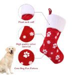 1PC Large Christmas stocking, 22.13 x 46.02 cm, featuring a dog paw print and snowflake pattern, hanging stocking, red and green Christmas decorative gift bag, hanging decoration, perfect for Christmas holiday parties, pet home decor - Image 4