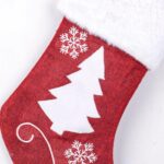 1PC Christmas stocking decorative sock, soft classic red and white fireplace/cloak hanging, family holiday Christmas party decoration, snowflake tree deer design - Image 8