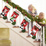 1PC  Personalized Christmas Stocking - Snowman Design - Embroidered Name - Large 18.5inch, Traditional Red and Green, Family Holiday Season Decor