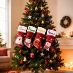 1PC Large red velvet hanging Christmas stockings for Christmas party decoration, featuring Santa Claus, bear, snowman, penguin designs, perfect for home Christmas tree and fireplace decoration - Image 6