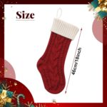 1PC Personalized Christmas stockings, 18 inches (approximately 45.7 cm) large-sized custom-knitted Christmas stockings, with embroidered names, contrast-colored twisted knots stockings, suitable for Christmas holiday decoration - Image 4