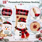 1PC Personalized Christmas Stockings, 18 Inch Large Plaid Custom Xmas Stockings (3D Patch Santa) - Image 4
