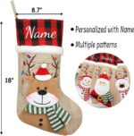 1PC Personalized Christmas Stocking with Name, Custom Christmas Stockings, Customized Xmas Decor Gifts for Family Kids, Christmas Holiday Party Decoration - 3D Santa Stocking,Delightful Christmas stocking - Image 4