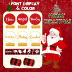1PC Snowman Santa Penguin Christmas Stockings with Personalized Name Tag Large Family Christmas Stocking Burlap Plaid Xmas Stockings Holiday Christmas Fireplace Decor Gifts for Family Kids - Image 9