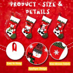 1PC  Personalized Christmas Stocking - Snowman Design - Embroidered Name - Large 18.5inch, Traditional Red and Green, Family Holiday Season Decor - Image 4