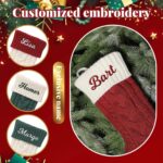 1PC Personalized Christmas stockings, 18 inches (approximately 45.7 cm) large-sized custom-knitted Christmas stockings, with embroidered names, contrast-colored twisted knots stockings, suitable for Christmas holiday decoration - Image 3
