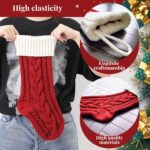 1PC Personalized Christmas stockings, 18 inches (approximately 45.7 cm) large-sized custom-knitted Christmas stockings, with embroidered names, contrast-colored twisted knots stockings, suitable for Christmas holiday decoration - Image 5