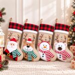 1PC Personalized Christmas Stocking with Name, Custom Christmas Stockings, Customized Xmas Decor Gifts for Family Kids, Christmas Holiday Party Decoration - 3D Santa Stocking,Delightful Christmas stocking - Image 3