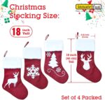 1PC Christmas stocking decorative sock, soft classic red and white fireplace/cloak hanging, family holiday Christmas party decoration, snowflake tree deer design - Image 8