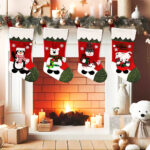 1PC  Personalized Christmas Stocking - Snowman Design - Embroidered Name - Large 18.5inch, Traditional Red and Green, Family Holiday Season Decor - Image 3