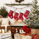 1PC Christmas dog stockings, red velvet with claw embroidery - pet stockings for dogs and cats - perfect gift for pets, fireplace cloaks, or pet lovers - Image 5