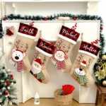 1PC Personalized Christmas Stocking with Name, Custom Christmas Stockings, Customized Xmas Decor Gifts for Family Kids, Christmas Holiday Party Decoration - 3D Santa Stocking,Delightful Christmas stocking - Image 3