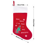 1PC Large Christmas Stockings Xmas Fireplace Hanging Stockings Burgundy Red Stocking Dog Puppy Paw Stockings Gift Holding Bag for Home Christmas Decorations Party Favor Supplies - Image 3