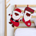 1PC Personalized Christmas Stockings Luxury Stocking Embroidered Stocking for Holiday Applique Stocking with Name for Family Decoration (Santa Claus) - Image 6